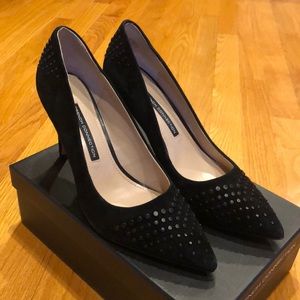 French Connection Black Studded Heels
